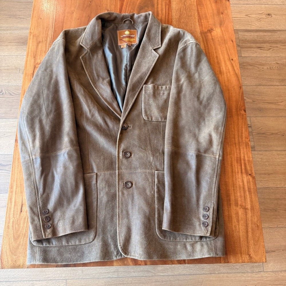 The Territory Ahead Men's Vintage Brown Leather Sports Jacket Size L